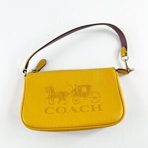 Coach Nolita 19 Horse and Carriage Leather Mini Shoulder Bag Purse Yellow